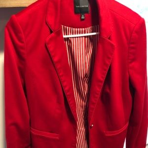 The Limited Jackets & Coats - The Limited Red and White Medium Tailored Jacket The Limited Jackets & Coats - The Limited Red and White Medium Tailored Jacket